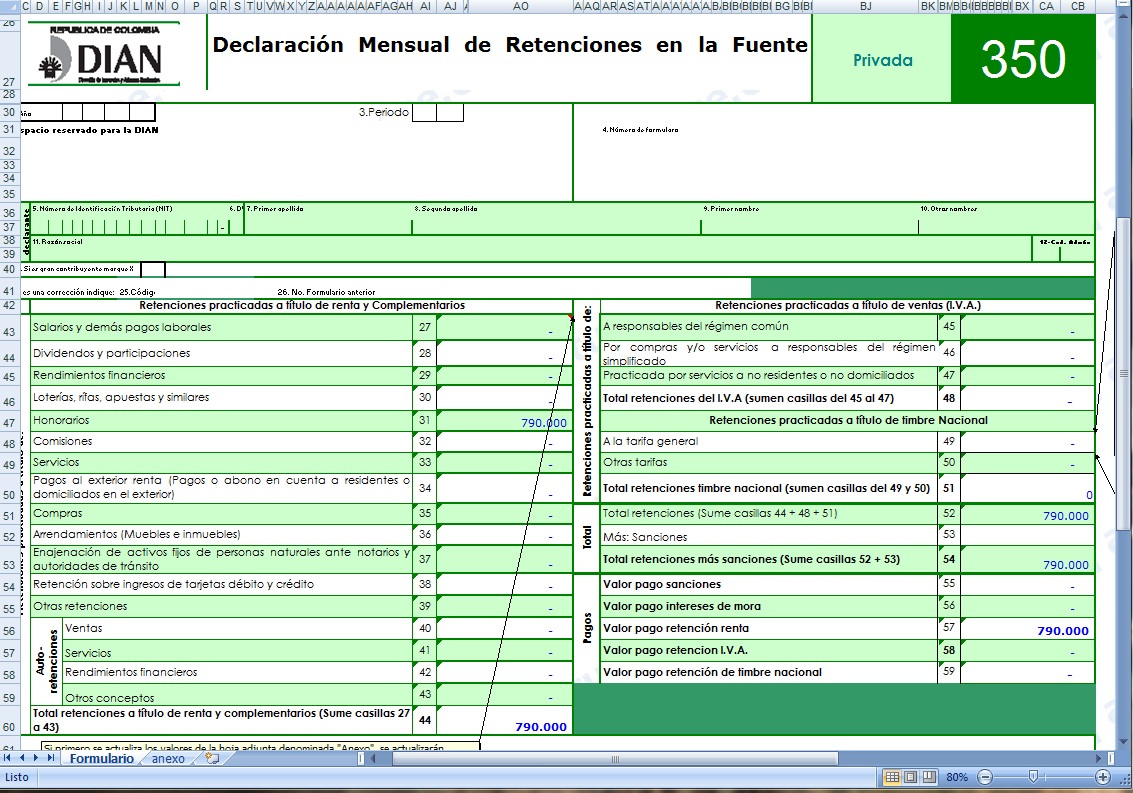 Declaración De Retención En La Fuente Modelos y Formatos