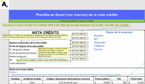 Gu A Plantilla En Excel Con Macros De La Nota Cr Dito Actual Cese