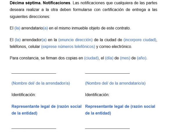 Modelo De Contrato De Arrendamiento De Local Comercial Oficina O