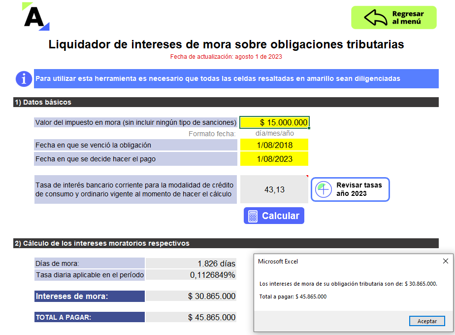 Liquidador Intereses Dian Excel Image To U