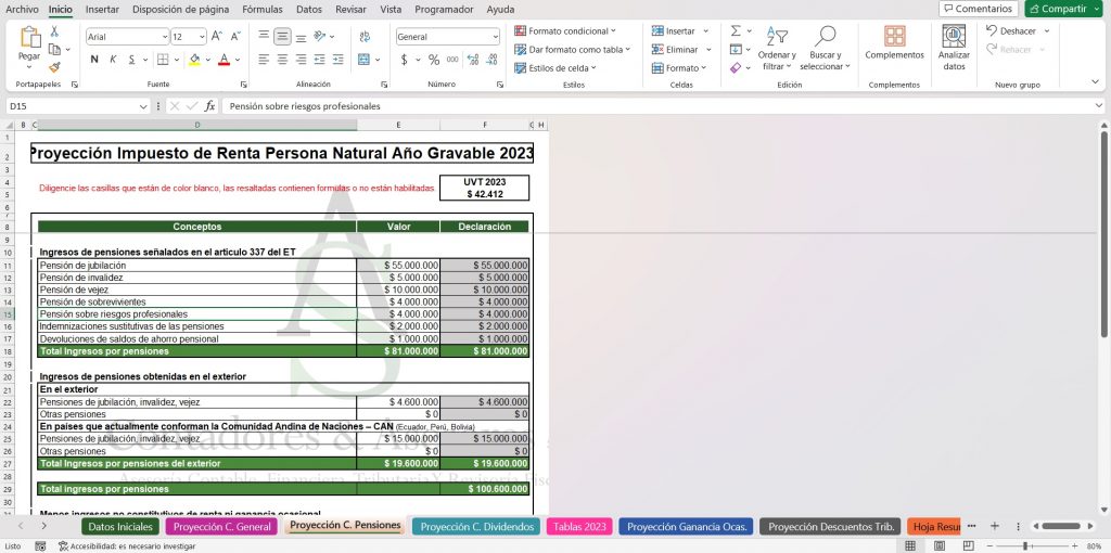 Liquidador Excel Para La Proyecci N Del Impuesto De Renta De Personas