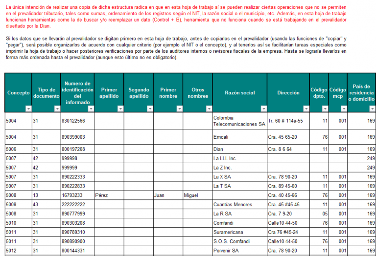 Liquidador Plantilla Del Formato Del A O Gravable Reporte