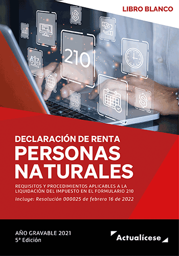 portada de libro blanco: Declaración de renta personas naturales. Año gravable 2021; Actualícese