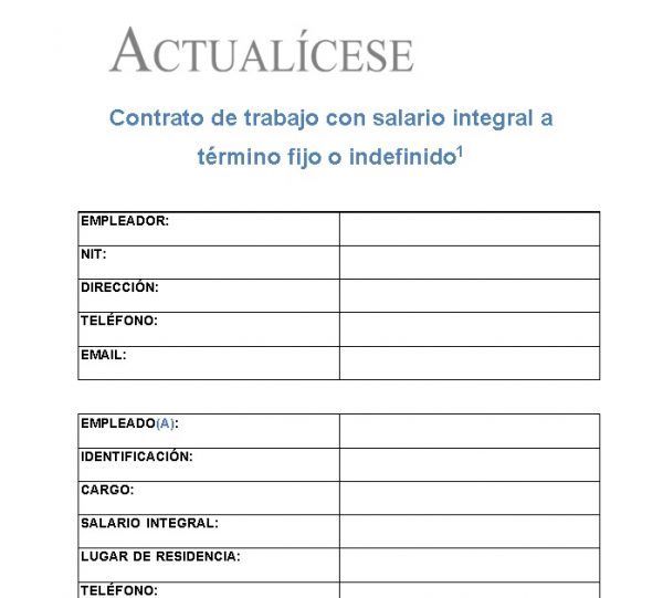 Va22 Contrato Con Salario Integral Actualícese 8206