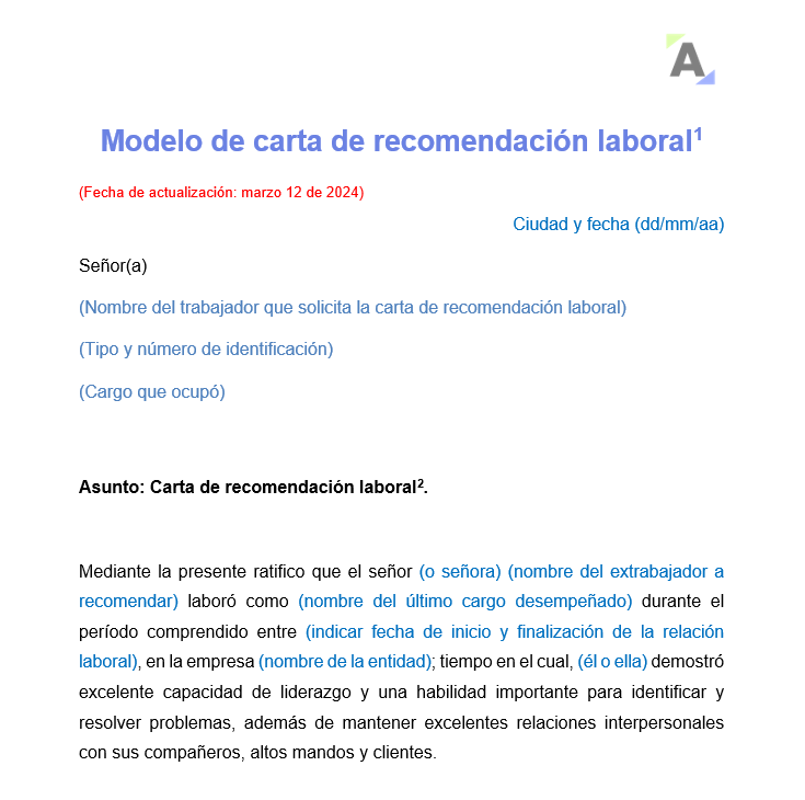 Carta de recomendación laboral