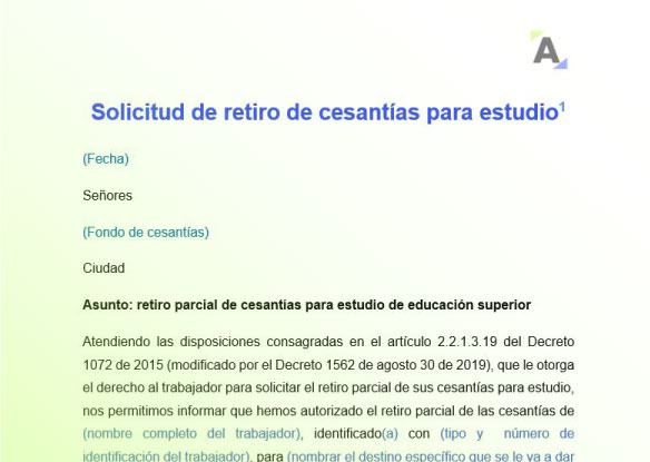 retiro de cesantías