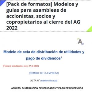 [Pack de formatos] Modelos y guías para asambleas de accionistas, socios y copropietarios al cierre del AG 2022
