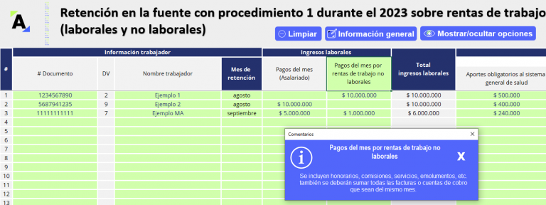 retención en la fuente sobre salarios