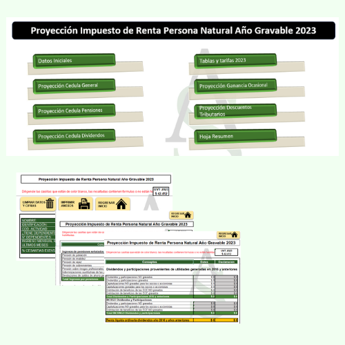 Liquidador Excel para la proyección del Impuesto de Renta de Personas Naturales AG 2023 – A.S. Contadores & Asesores SAS