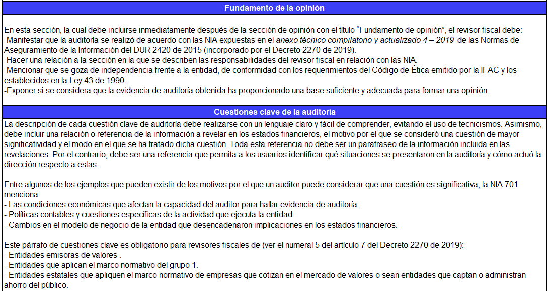 Guía Estructura Del Informe Del Revisor Fiscal Bajo Nia 701