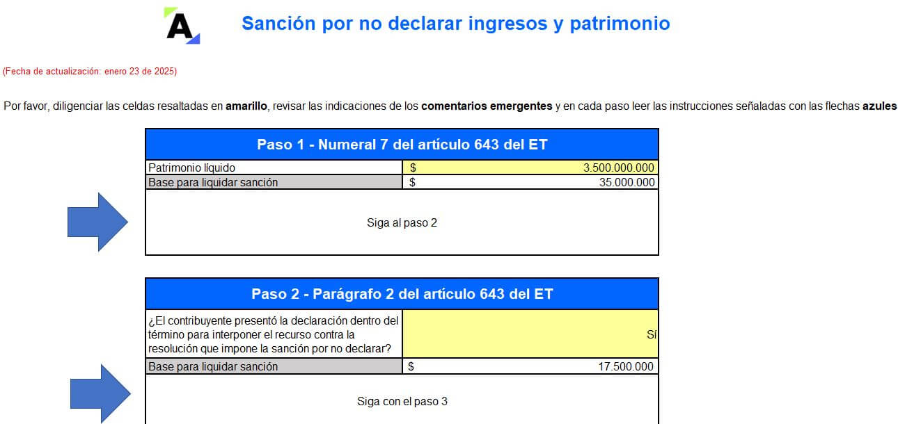 sanción por no declarar