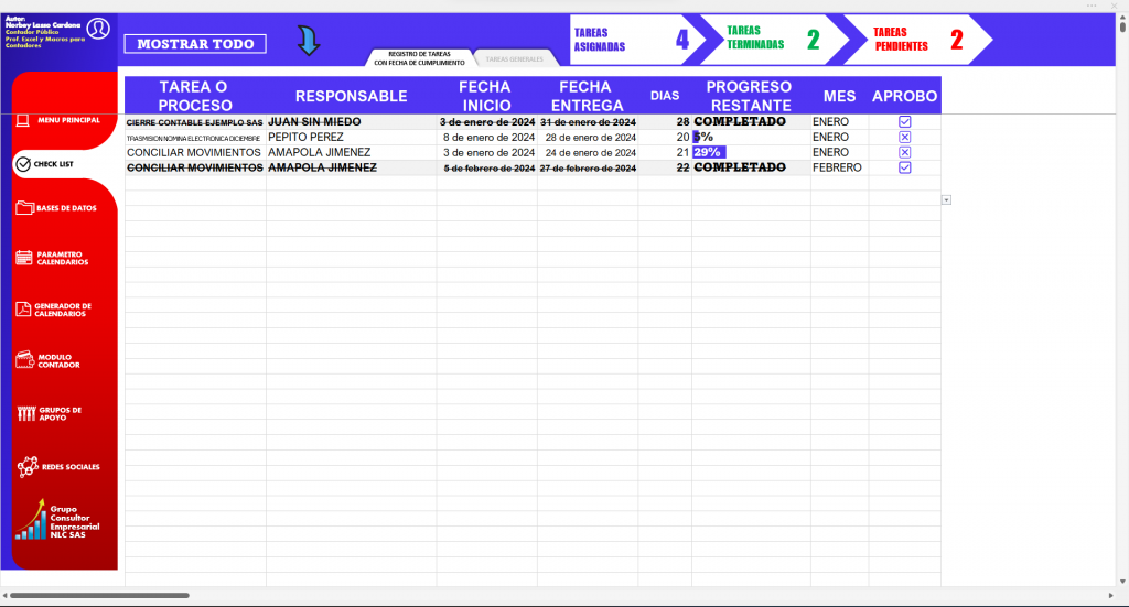 Calendario Tributario automatizado 2024 Grupo consultor empresarial