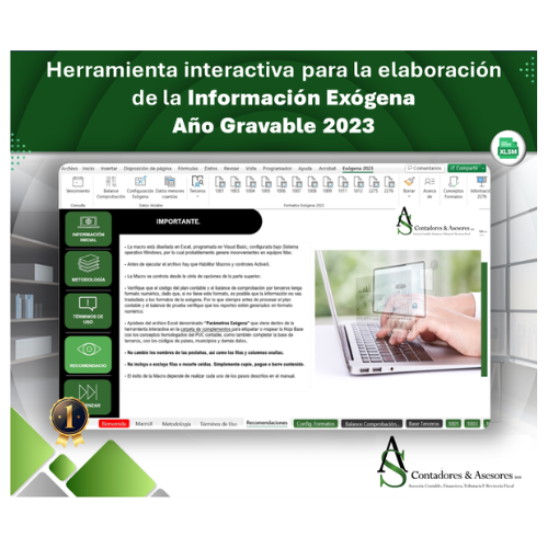Herramienta interactiva para la elaboración de la Información Exógena año gravable 2023 – A.S. Contadores & Asesores SAS