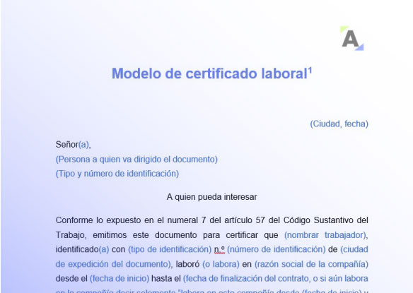 certificado laboral