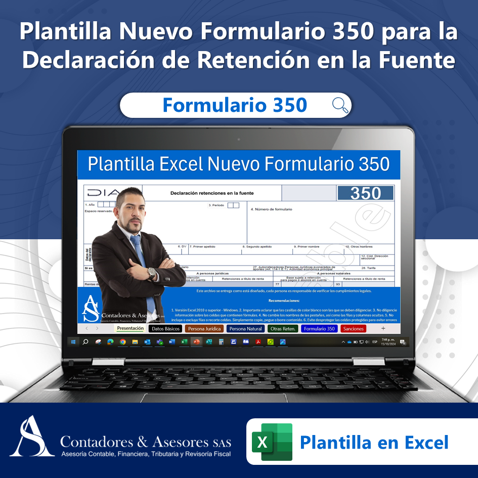 Plantilla en Excel del Nuevo Formulario 350 para Declaración de Retención en la Fuente – A.S. Contadores & Asesores