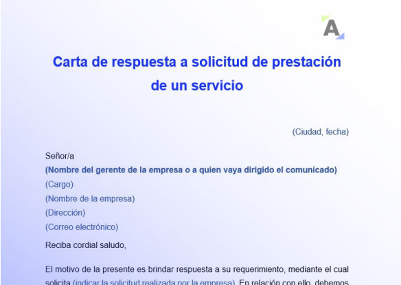 solicitud de un servicio