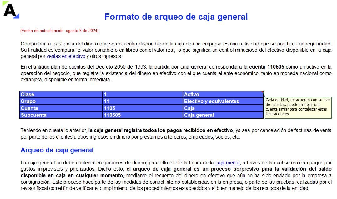 arqueo de caja general