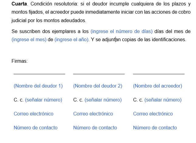 acuerdo de pago