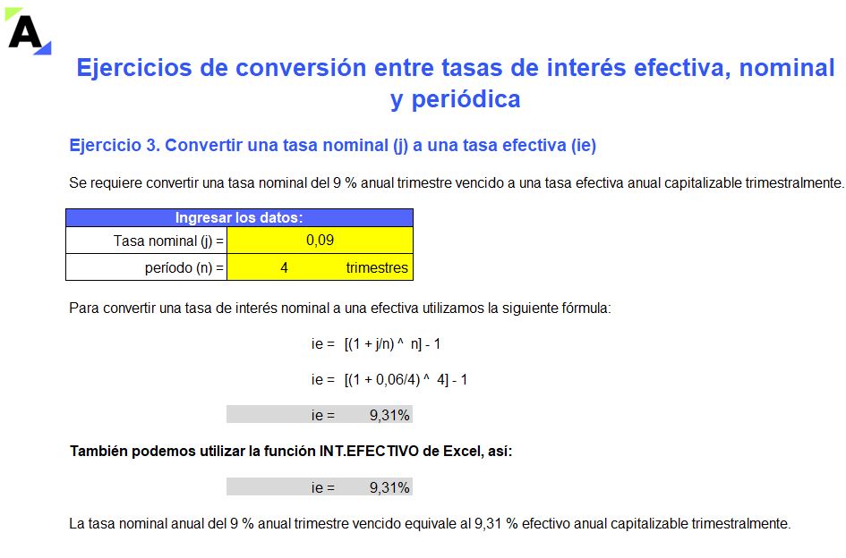 tasas de interés