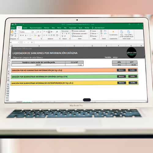 Liquidador sanciones por información Exógena año 2025 – DR210