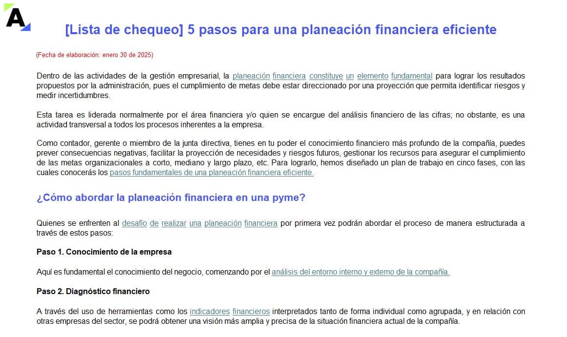 planeación financiera