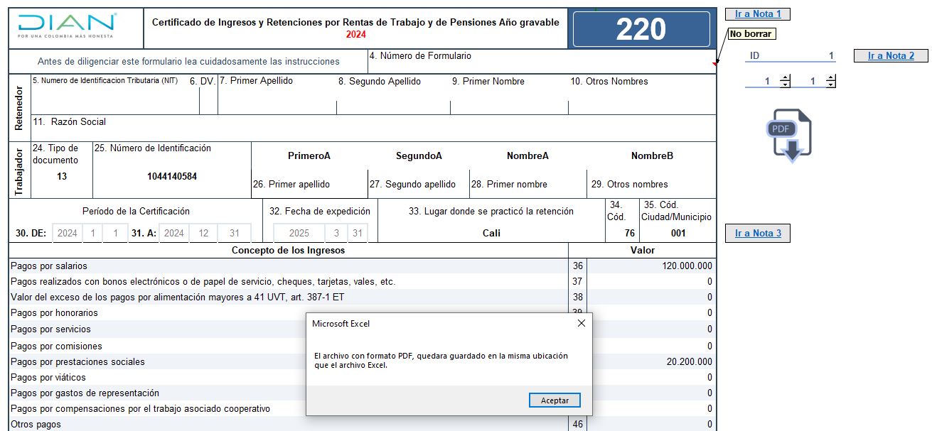 [Liquidador] Certificado de ingresos y retenciones: plantilla del formulario 220 y del formato 2276 AG 2024