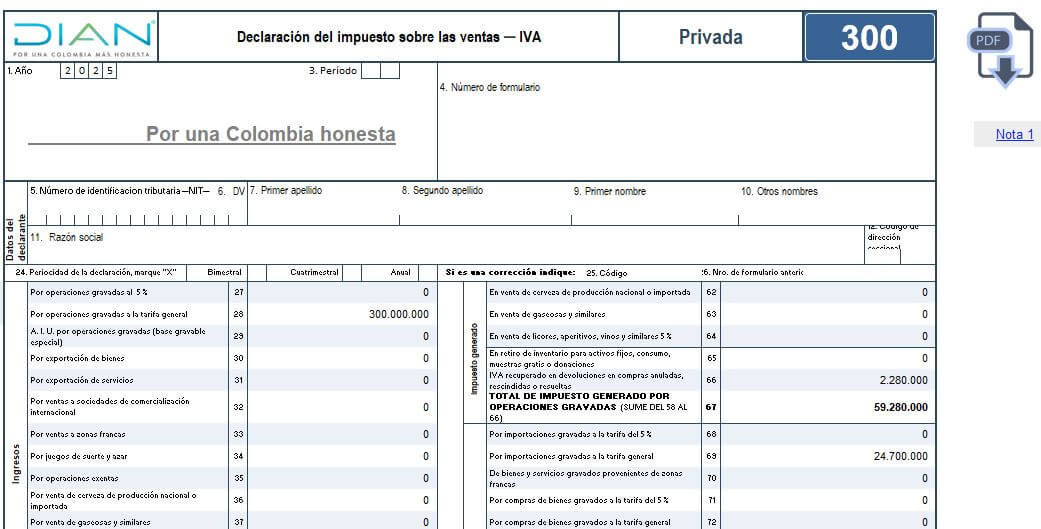 [Liquidador] Plantilla para elaborar el formulario 300 para la declaración del IVA en 2025