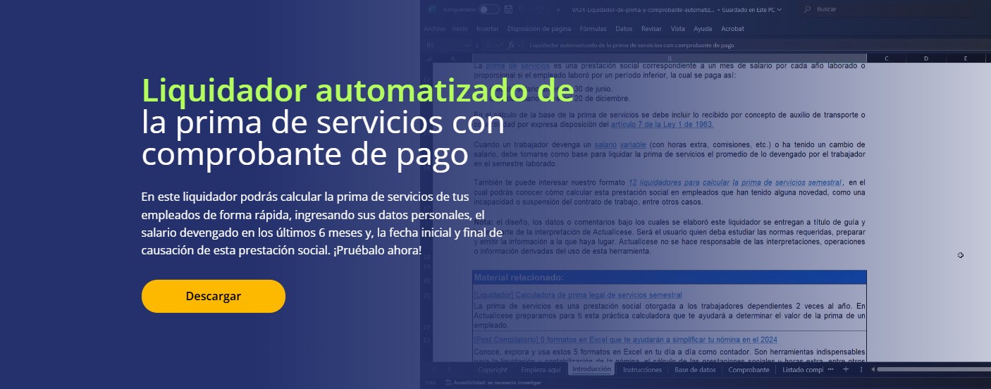prima de servicios