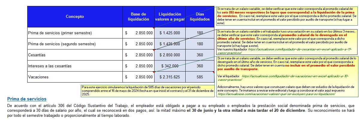 prestaciones sociales