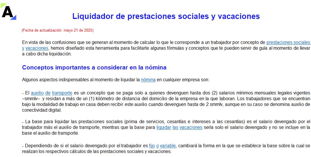prestaciones sociales