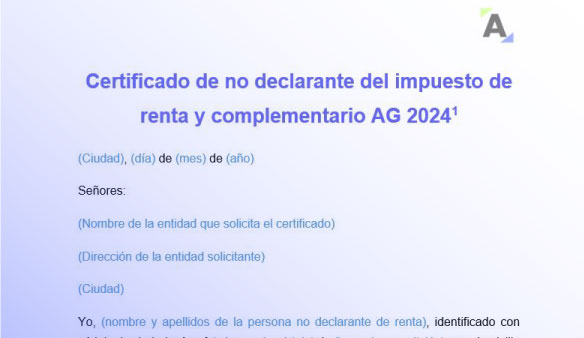 certificado de no declarante