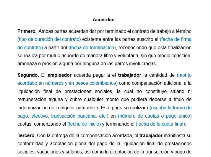 transacción laboral